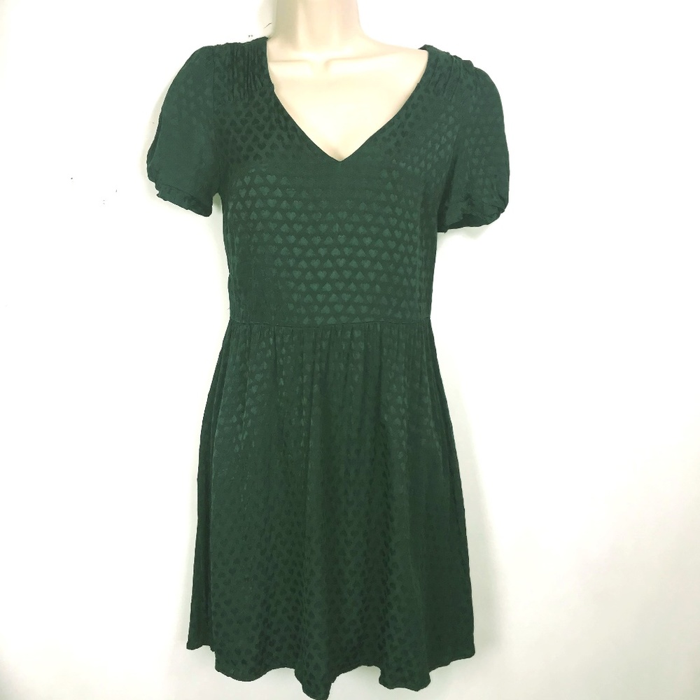 TOPSHOP Green Heart Dress 6 EUC